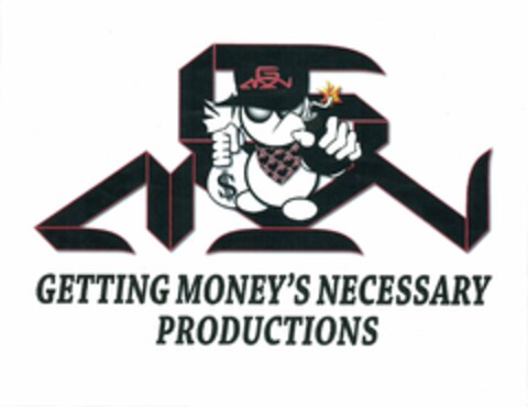 GMN GETTING MONEY'S NECESSARY PRODUCTIONS Logo (USPTO, 13.01.2012)