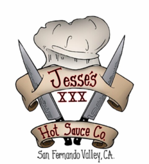 JESSE'S XXX HOT SAUCE CO. SAN FERNANDO VALLEY, CA. Logo (USPTO, 20.02.2012)