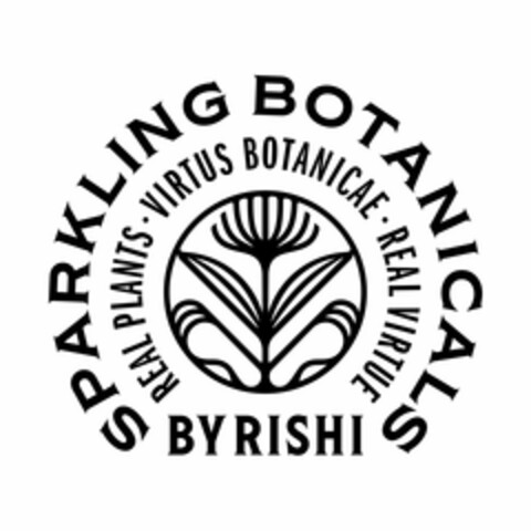 SPARKLING BOTANICALS REAL PLANTS VIRTUS BOTANICAE REAL VIRTUE BY RISHI Logo (USPTO, 03/30/2020)