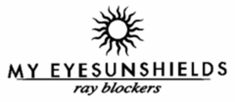 MY EYESUNSHIELDS RAY BLOCKERS Logo (USPTO, 14.12.2011)