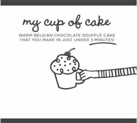 MY CUP OF CAKE WARM BELGIAN CHOCOLATE SOUFFLÉ CAKE THAT YOU MAKE IN JUST UNDER 3 MINUTES! Logo (USPTO, 22.12.2011)