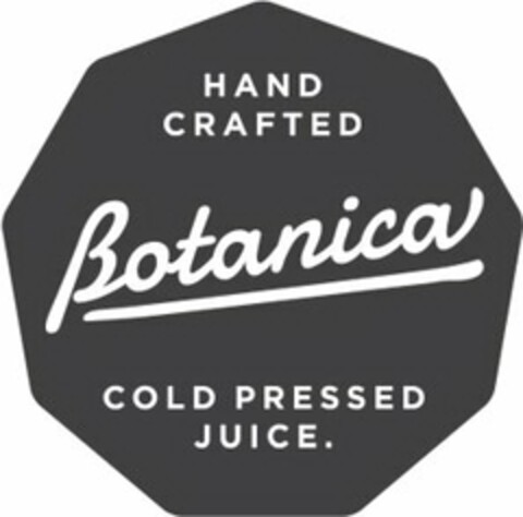 BOTANICA HAND CRAFTED COLD PRESSED JUICE. Logo (USPTO, 09/02/2015)