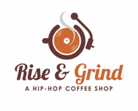 RISE & GRIND HIP - HOP COFFEE SHOP Logo (USPTO, 24.07.2019)