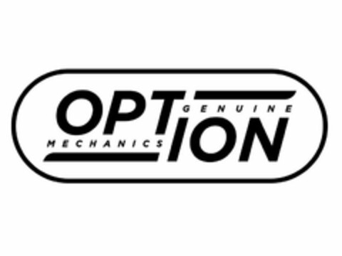 GENUINE OPTION MECHANICS Logo (USPTO, 11/07/2019)