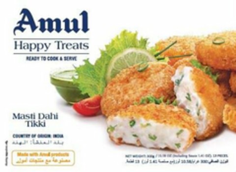 AMUL HAPPY TREATS READY TO COOK & SERVE MASTI DAHI TIKKI Logo (USPTO, 17.01.2020)