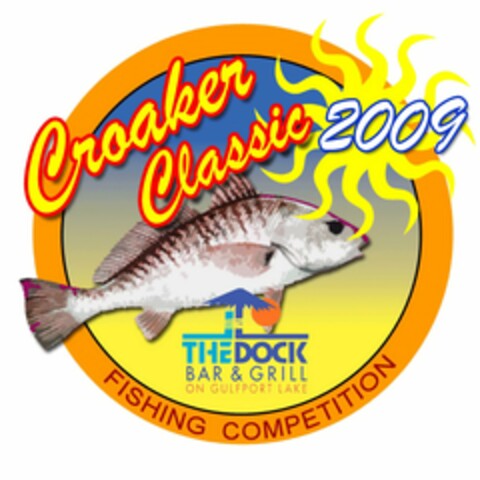 CROAKER CLASSIC 2009 FISHING COMPETITION THE DOCK BAR & GRILL ON GULFPORT LAKE Logo (USPTO, 04/22/2009)