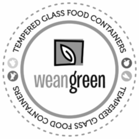 TEMPERED GLASS FOOD CONTAINERS WEAN GREEN TEMPERED GLASS GOOD CONTAINERS Logo (USPTO, 06/08/2012)