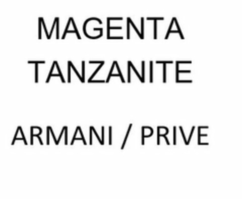 MAGENTA TANZANITE ARMANI / PRIVE Logo (USPTO, 12/11/2019)