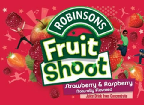 ROBINSONS FRUIT SHOOT STRAWBERRY & RASPBERRY NATURALLY FLAVORED JUICE DRINK FROM CONCENTRATE Logo (USPTO, 05.02.2015)