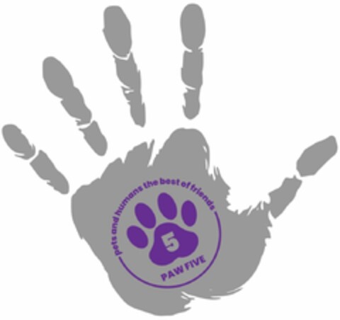 PAW FIVE 5 PETS AND HUMANS THE BEST OF FRIENDS Logo (USPTO, 17.06.2019)