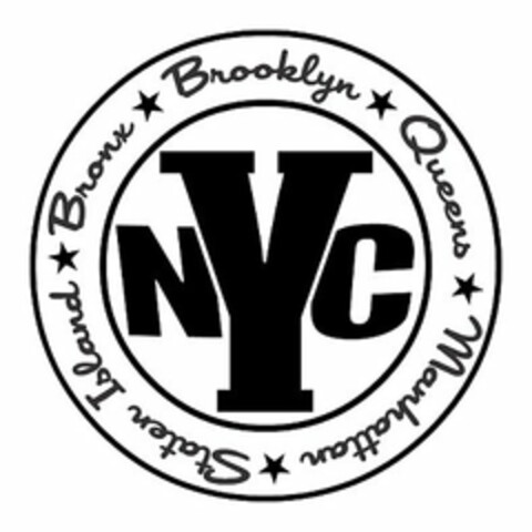 NYC BROOKLYN QUEENS MANHATTAN STATEN ISLAND BRONX Logo (USPTO, 08/23/2011)