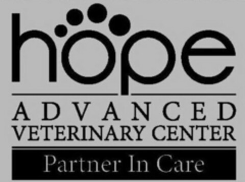 HOPE ADVANCED VETERINARY CENTER PARTNER IN CARE Logo (USPTO, 27.09.2013)