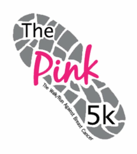 THE PINK 5K THE WALK/RUN AGAINST BREAST CANCER Logo (USPTO, 02.07.2014)