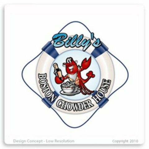 BILLY'S BOSTON CHOWDER HOUSE Logo (USPTO, 06.10.2010)