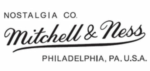 NOSTALGIA CO. MITCHELL & NESS PHILADELPHIA, PA. U.S.A. Logo (USPTO, 14.04.2011)