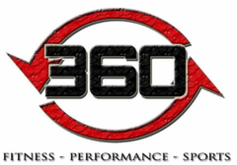 360 FITNESS - PERFORMANCE - SPORTS Logo (USPTO, 01.02.2013)