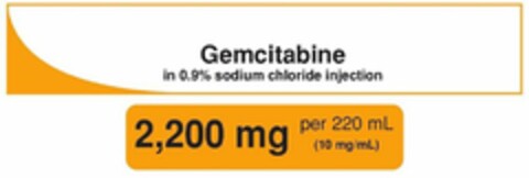 GEMCITABINE IN 0.9% SODIUM CHLORIDE INJECTION 2,200 MG PER 220 ML (10 MG/ML) Logo (USPTO, 20.09.2018)