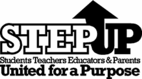 STEPUP STUDENTS TEACHERS EDUCATORS & PARENTS UNITED FOR A PURPOSE Logo (USPTO, 09/05/2012)