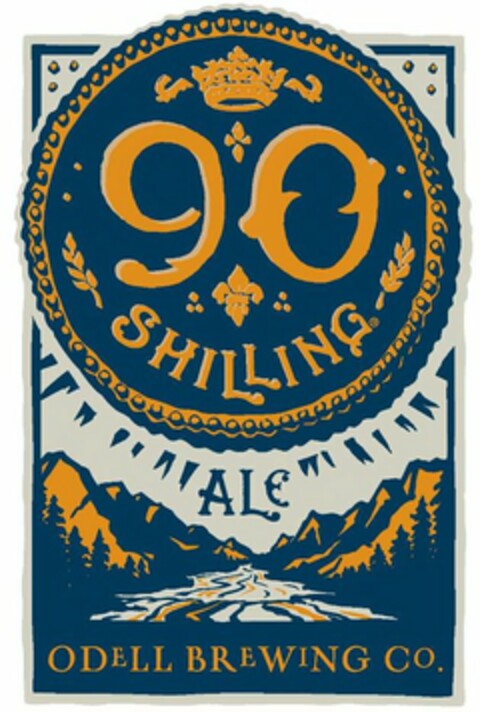 90 SHILLING ALE ODELL BREWING CO. Logo (USPTO, 20.12.2012)