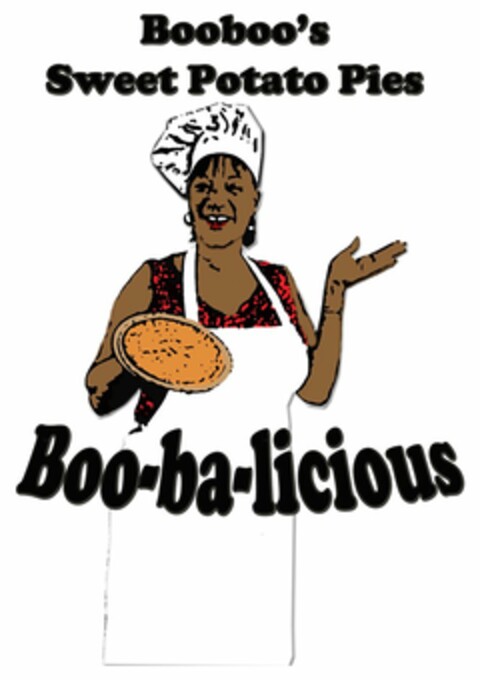 BOOBOO'S SWEET POTATO PIES BOO-BA-LICIOUS Logo (USPTO, 12/24/2014)