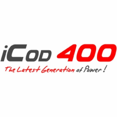 ICOD 400 THE LATEST GENERATION OF POWER! Logo (USPTO, 05/04/2018)