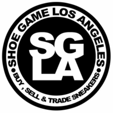 SGLA · SHOE GAME LOS ANGELES · BUY, SELL & TRADE SNEAKERS Logo (USPTO, 22.03.2012)