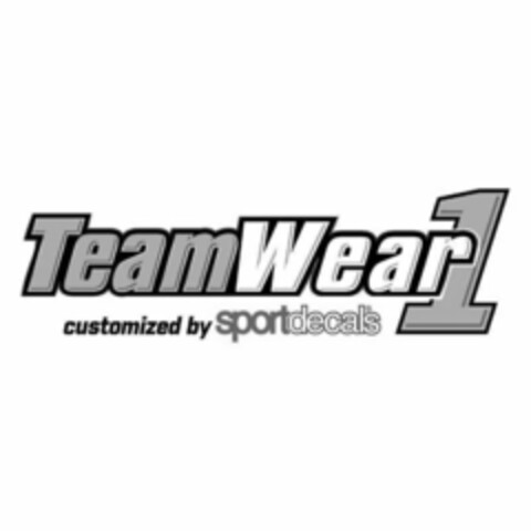 TEAMWEAR1 CUSTOMIZED BY SPORTDECALS Logo (USPTO, 12/11/2015)