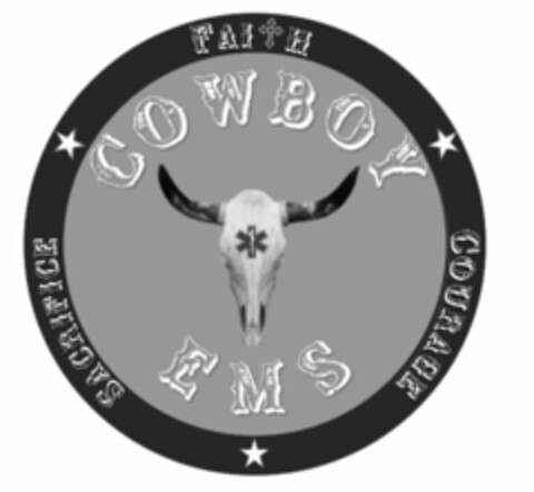 FAITH, COURAGE, SACRIFICE  COWBOY EMS Logo (USPTO, 01/18/2017)