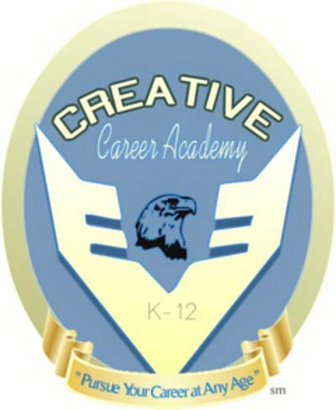 CREATIVE CAREER ACADEMY K - 12 "PURSUE YOUR CAREER AT ANY AGE" Logo (USPTO, 23.09.2010)