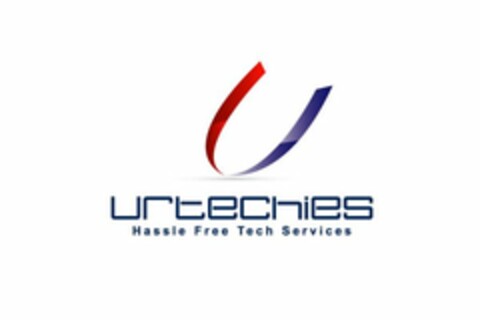 U URTECHIES HASSLE FREE TECH SERVICES Logo (USPTO, 07/01/2013)