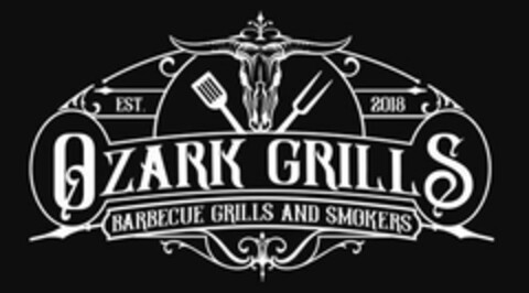 OZARK GRILLS EST. 2018 BARBECUE GRILLS AND SMOKERS Logo (USPTO, 09/10/2020)