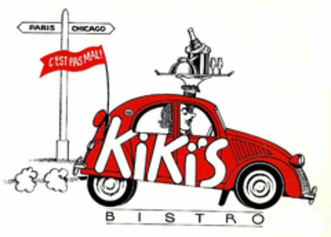 KIKI'S BISTRO PARIS CHICAGO C'EST PAS MAL! Logo (USPTO, 10/22/2010)