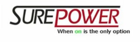 SUREPOWER WHEN ON IS THE ONLY OPTION Logo (USPTO, 17.01.2012)