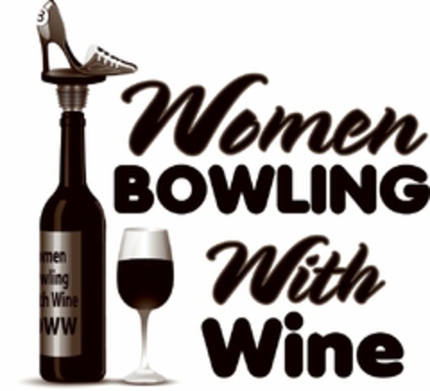 WOMEN BOWLING WITH WINE Logo (USPTO, 10.11.2015)