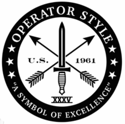 OPERATOR STYLE U.S.1961  "A SYMBOL OF EXCELLENCE" XXXV Logo (USPTO, 11.07.2019)