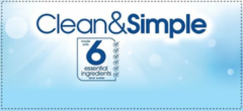 CLEAN&SIMPLE MADE WITH 6 ESSENTIAL INGREDIENTS AND WATER Logo (USPTO, 25.11.2019)