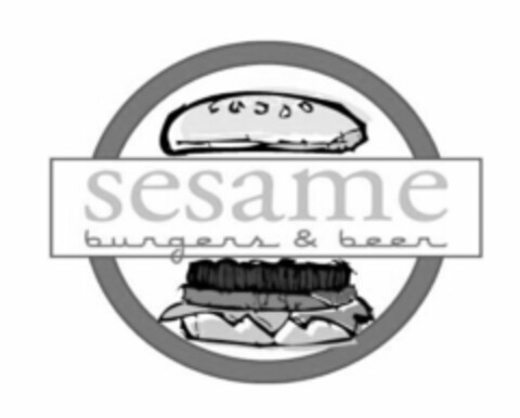 SESAME BURGERS & BEER Logo (USPTO, 08/25/2011)