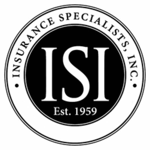 ISI EST. 1959 I N S U R A N C E S P E CI A L I S T S, INC. Logo (USPTO, 22.12.2011)