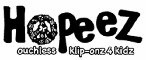 HOPEEZ OUCHLESS KLIP-ONZ 4 KIDZ Logo (USPTO, 30.07.2012)