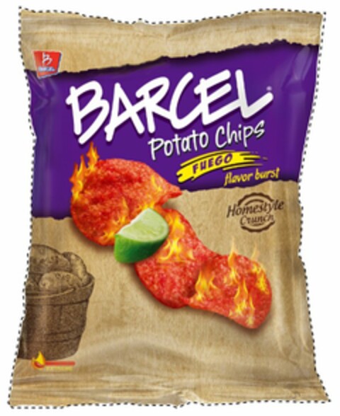 B BARCEL BARCEL POTATO CHIPS FUEGO FLAVOR BURST HOMESTYLE CRUNCH Logo (USPTO, 12/23/2014)