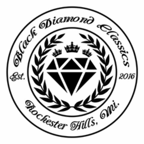 BLACK DIAMOND CLASSICS EST. 2016 ROCHESTER HILLS, MI. Logo (USPTO, 05.05.2017)