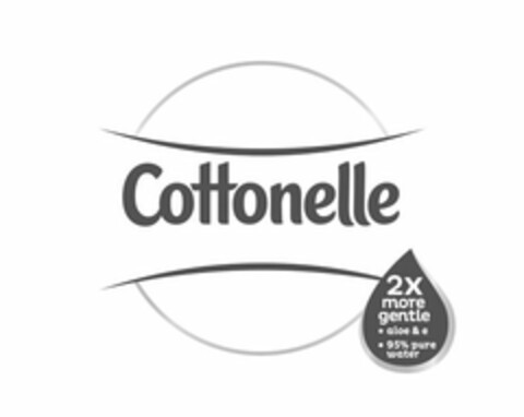 COTTONELLE 2X MORE GENTLE ALOE & E 95% PURE WATER Logo (USPTO, 04.01.2018)