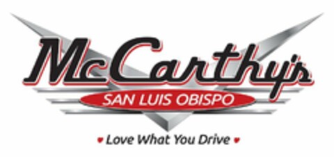 MCCARTHY SAN LUIS OBISPO LOVE WHAT YOU DRIVE Logo (USPTO, 29.04.2019)