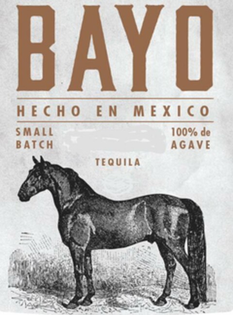 BAYO HECHO EN MEXICO SMALL BATCH 100% DE AGAVE Logo (USPTO, 06/17/2020)