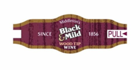 MIDDLETON'S BLACK & MILD WOOD TIP WINE SINCE 1856 PULL Logo (USPTO, 09/29/2009)