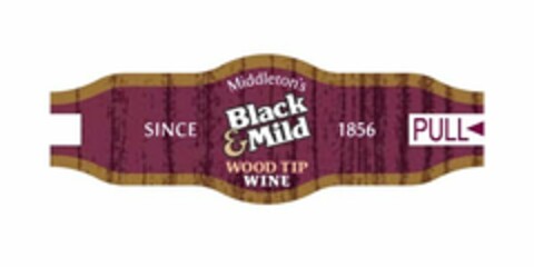 MIDDLETON'S BLACK & MILD WOOD TIP WINE SINCE 1856 PULL Logo (USPTO, 29.09.2009)