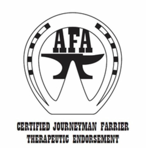 AFA CERTIFIED JOURNEYMAN FARRIER THERAPEUTIC ENDORSEMENT Logo (USPTO, 18.09.2017)