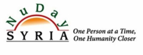 NUDAY SYRIA ONE PERSON AT A TIME, ONE HUMANITY CLOSER Logo (USPTO, 09/20/2017)