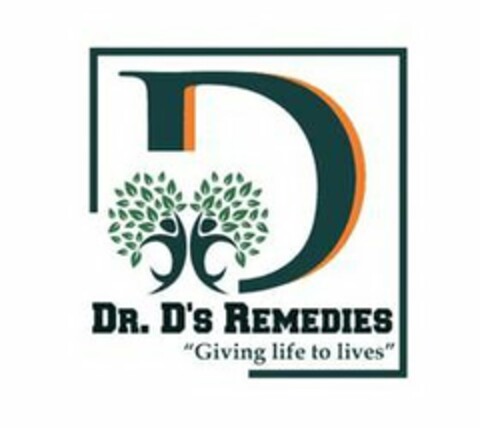 DR. D'S REMEDIES " GIVING LIFE TO LIVES" Logo (USPTO, 04/30/2020)