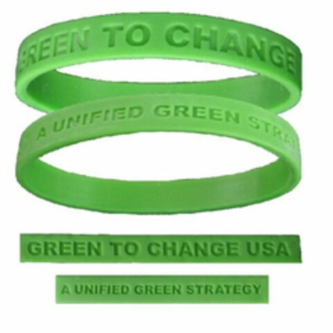 GREEN TO CHANGE USA A UNIFIED GREEN STRATEGY Logo (USPTO, 01/05/2009)